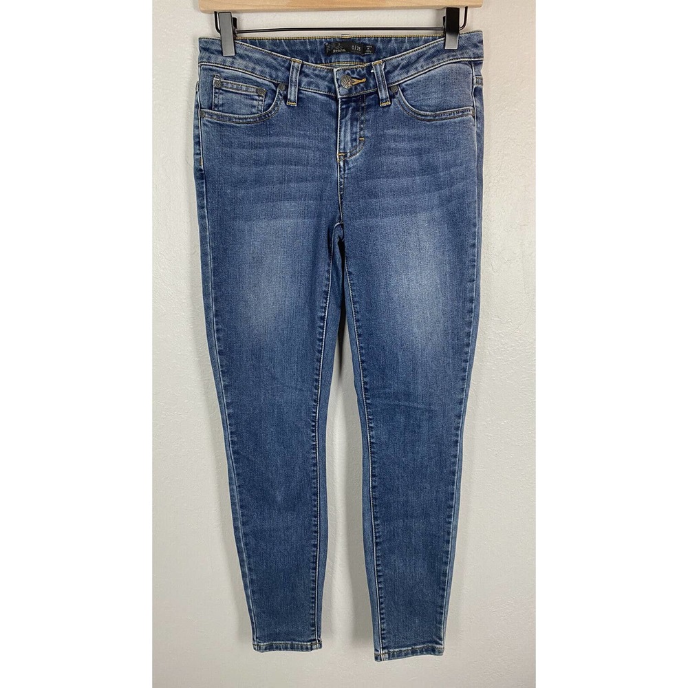 PrAna London Skinny Stretch Denim Jeans Medium Wash Blue Women's 0/25